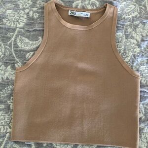 Zara Camel Sleeveless Top